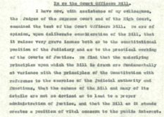 Extract, letter of 15th March 1926 from Chief Justice Hugh Kennedy to Minister for Justice, Kevin O’Higgins
