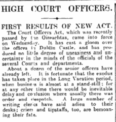 Irish Times report on the coming into operation of the Court Officers Act 1926